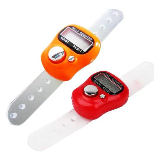 Finger Counter Tasbih Digital Electronic Tally Counter Praying Muslim LCD Counter .. pack of 2 (random color)