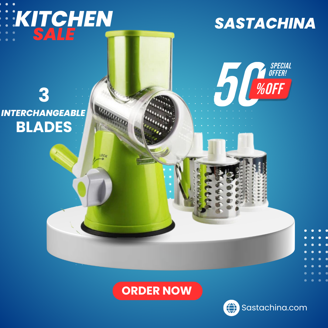 3-in-1 Tabletop Drum Grater Vegetable Cutter (Free Shipping)