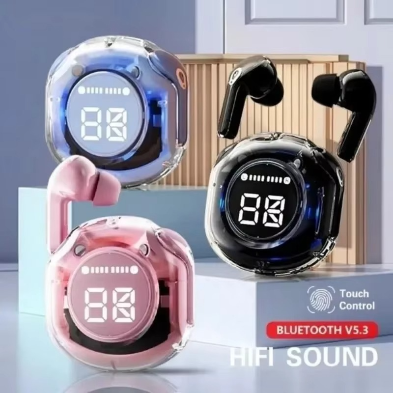 Air39 Wireless Earbuds | Bluetooth 5.3 | Clear Sound | Heavy Bass | Noise Reduction | LED Display - Random Color