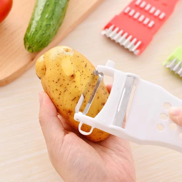 Multifunctional Fruit Vegetables Peeler Grater Shredder Cutter – Pack of 3 (Random Color)
