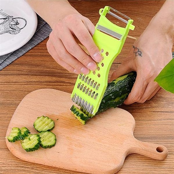 Multifunctional Fruit Vegetables Peeler Grater Shredder Cutter – Pack of 3 (Random Color)