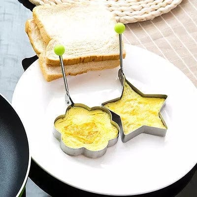 Pack of 4 Stainless Steel Egg Shaper Kitchen Tools (Star, Heart, Round, Flower)