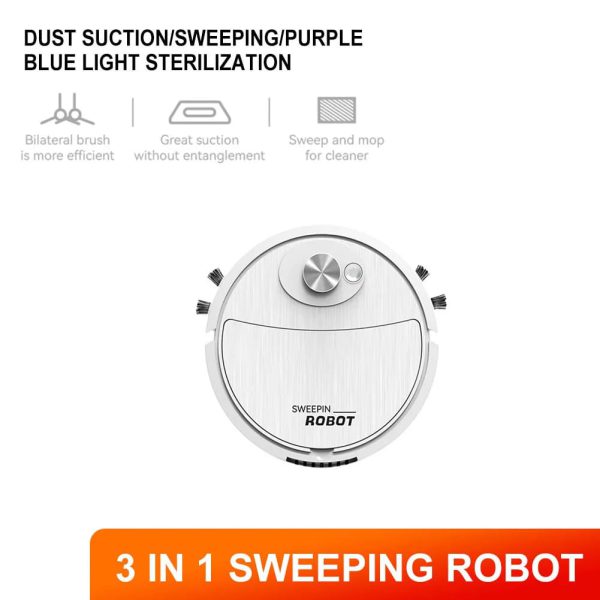 Portable Mini Wireless Smart Sweeping Robot Mopping 3 in 1 Rechargeable Cleaning Machine Vacuum Cleaner Robot (Random Colors)