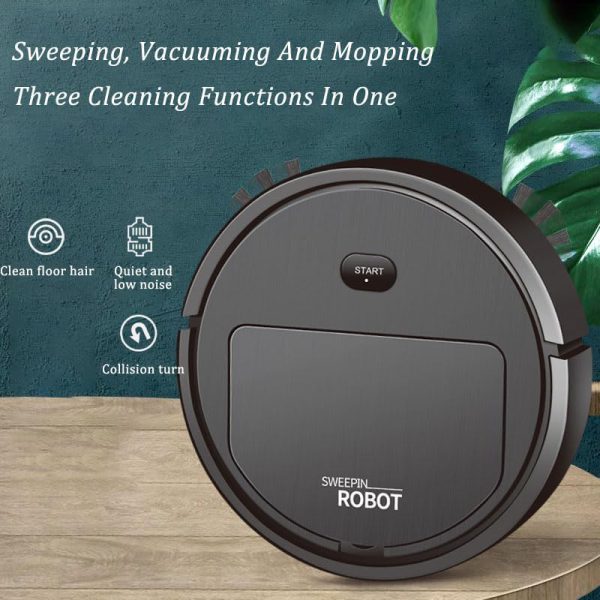Portable Mini Wireless Smart Sweeping Robot Mopping 3 in 1 Rechargeable Cleaning Machine Vacuum Cleaner Robot (Random Colors)