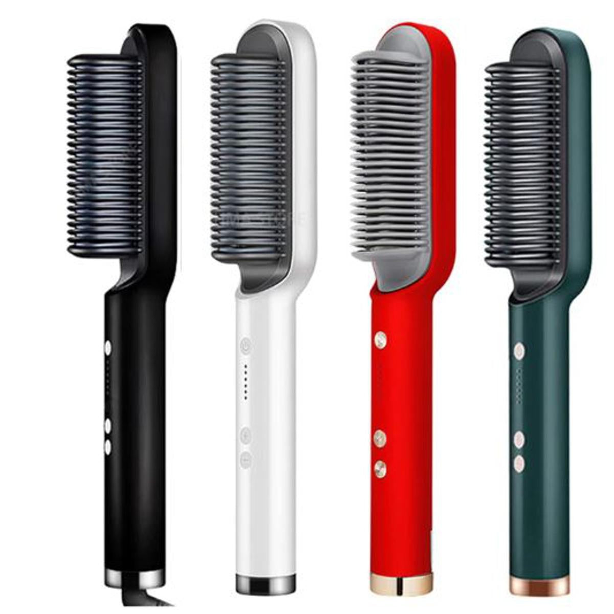 HQT-909B Electric Hair Straightening &amp; Curling Comb/Brush - Dual-Purpose Professional Hair Styler, Non-Damaging Splint, | 2 in 1 Hair Straightener | ( Random Color )