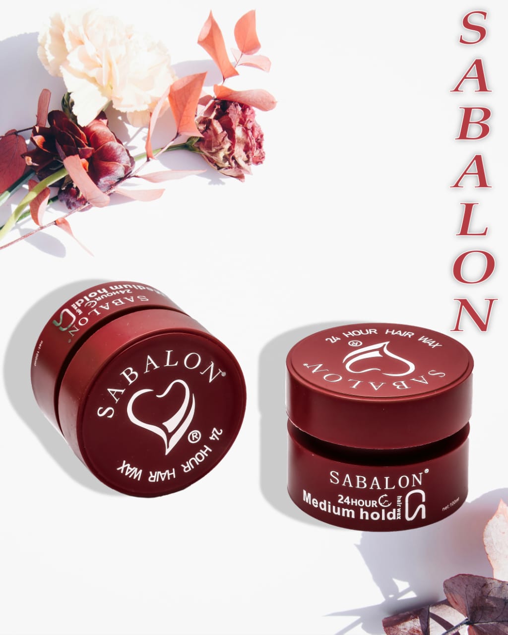 SABALON Hair Wax 24 Hour Professional Styling System , Hair Styling Wax For Ultra hold Sculpting 100ml Red