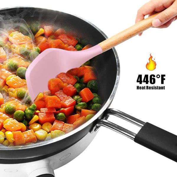 12 Pcs Silicone Cooking Utensils Kitchen Utensil Set |  Turner Tongs,spoon,brush,whisk-wooden Handle – Random Color