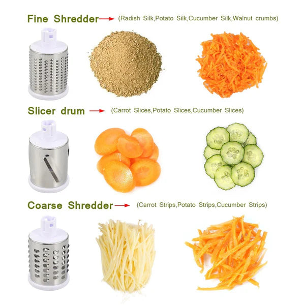 3-in-1 Tabletop Drum Grater Vegetable Cutter (Free Shipping)