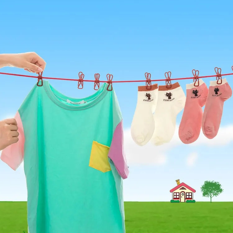 Clip & Hang 185CM Portable Clothesline With (12) Clip - Elastic, Windproof