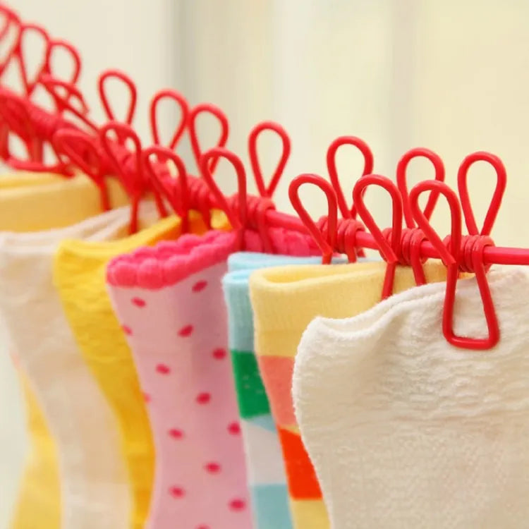 Clip & Hang 185CM Portable Clothesline With (12) Clip - Elastic, Windproof