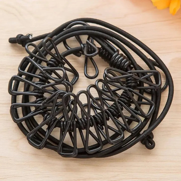 Clip & Hang 185CM Portable Clothesline With (12) Clip - Elastic, Windproof