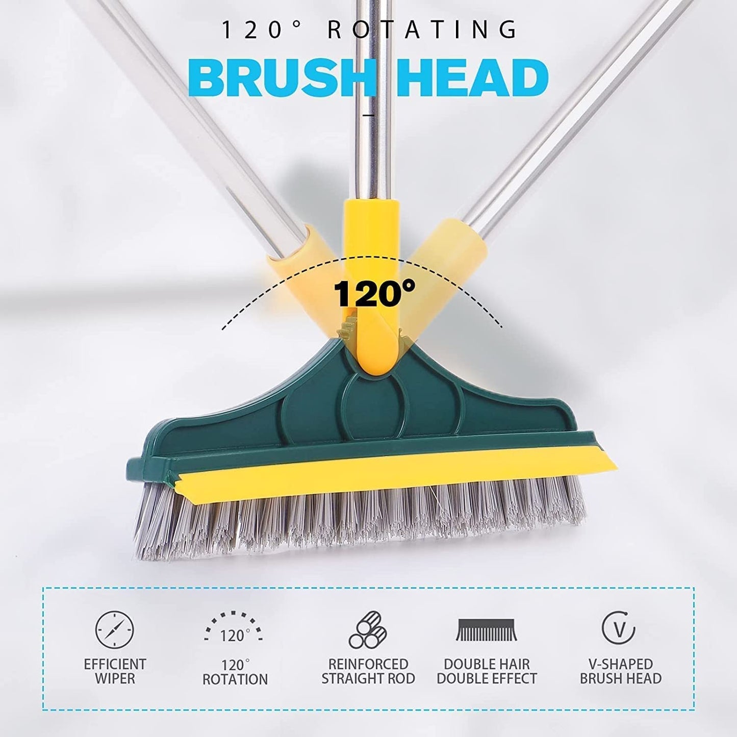 2 in 1 Floor Cleaning Brush with 120° Rotatable Head
