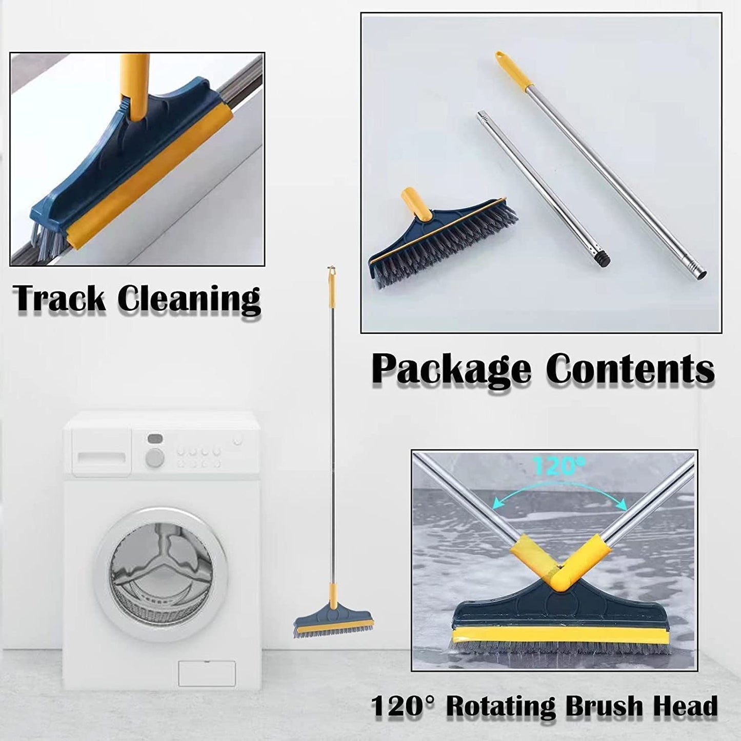2 in 1 Floor Cleaning Brush with 120° Rotatable Head