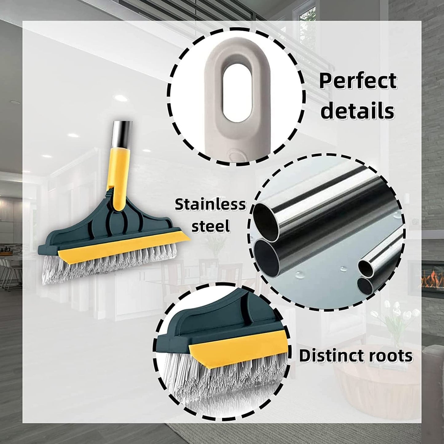 2 in 1 Floor Cleaning Brush with 120° Rotatable Head