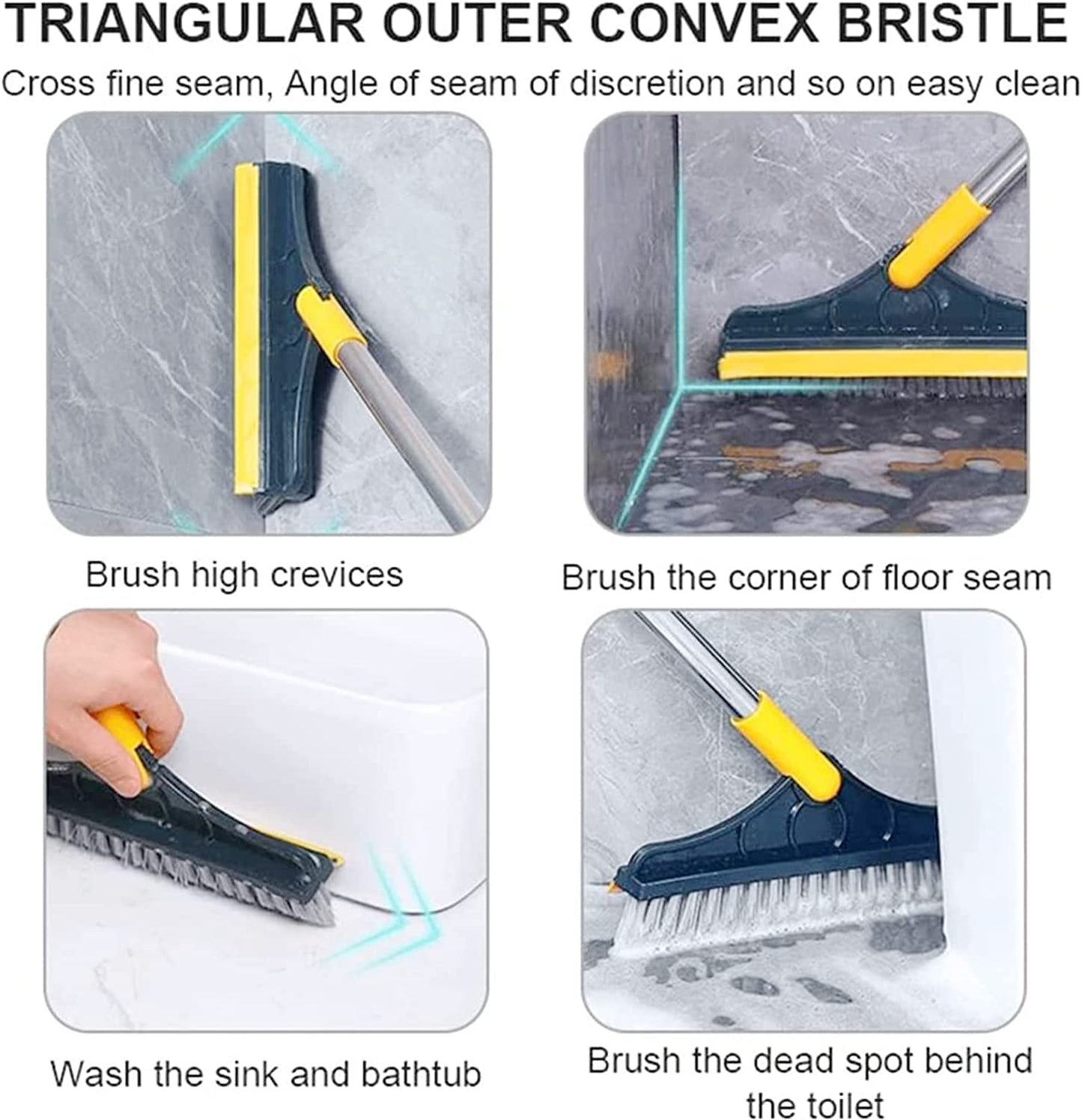 2 in 1 Floor Cleaning Brush with 120° Rotatable Head