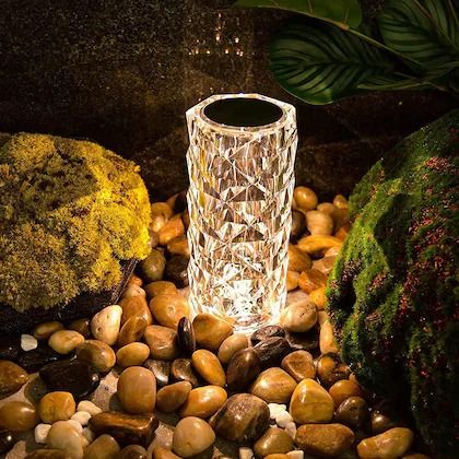 16 Colors Diamond Rose Crystal Lamp Bedside Acrylic  Table Lamp | LED Diamond Touch Lamp With Remote