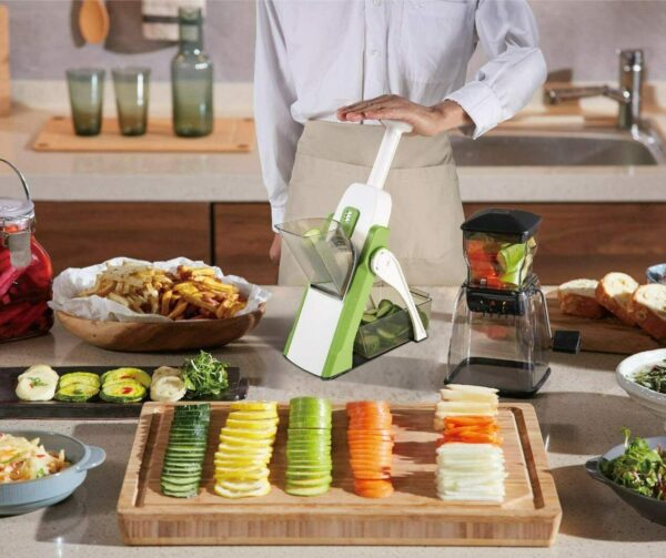 4 In 1 Vegetable Cutter Chopper Adjustable Multi-function Drum Cutter Vertical Vegetable Cutter Kitchen Shredder Grater Artifact (random color)