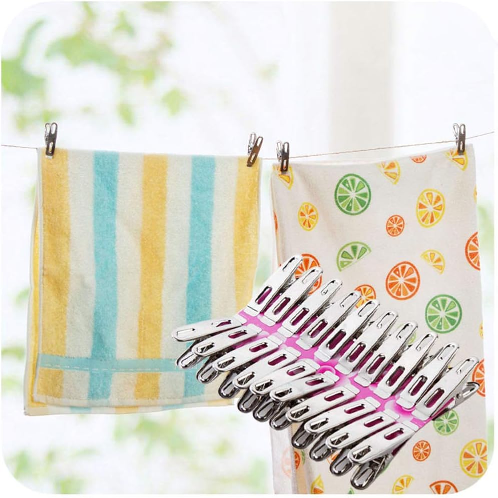 Stainless Steel Clothespins Finger Clips Clothes Clips Laundry Pins Mini Spring Metal Clothespin Clamp Binder Clips Hanging Clips for Home Laundry Office Use (20pcs)