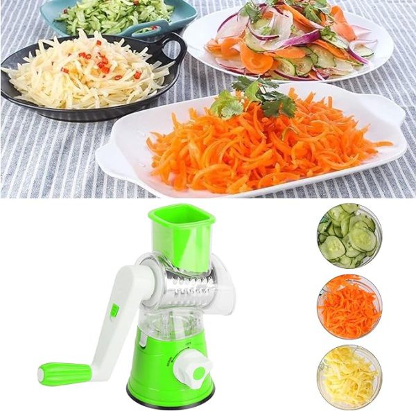 2 In 1 Multifunctional Manual Vegetable Table Top Drum Cutter Slicer