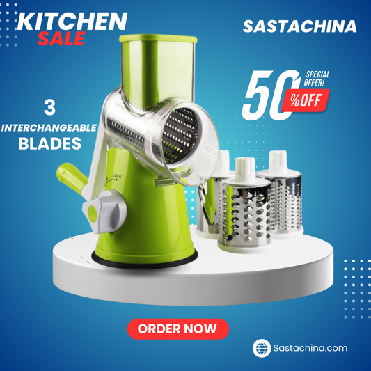 3-in-1 Tabletop Drum Grater Vegetable Cutter (Free Shipping)
