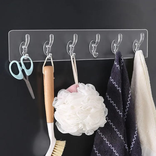 Transparent Sticky Hook | Wall Hooks Self Adhesive Clothes Coat | Door Hanger Towel Key Holder Bathroom Kitchen Storage Sticker Hook