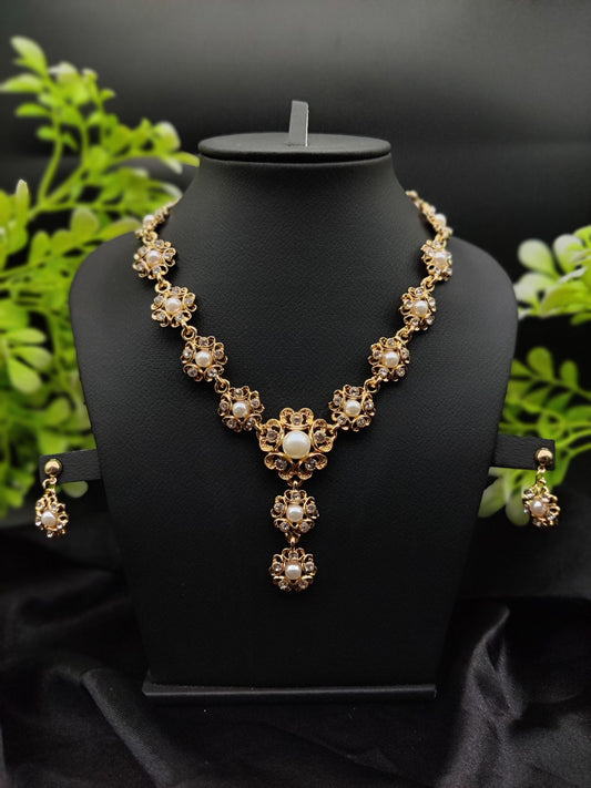 Imported Majestic Pearl Flower Necklace Set 🌸✨ | Best Quality Necklace For Girls &amp; Women | Artificial Jewellery