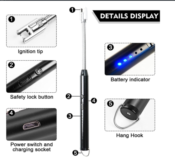 Arc Lighter With USB Charging | Flameless Windproof | Rotate 360 Degrees