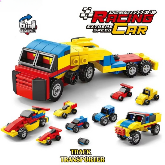 Power Racing Micro Blocks Set 6-in-1 – Mini Building Brick Racing Vehicles for Kids, Creative DIY Construction Toy Set with 6 Unique Race Car Models, Educational and Fun