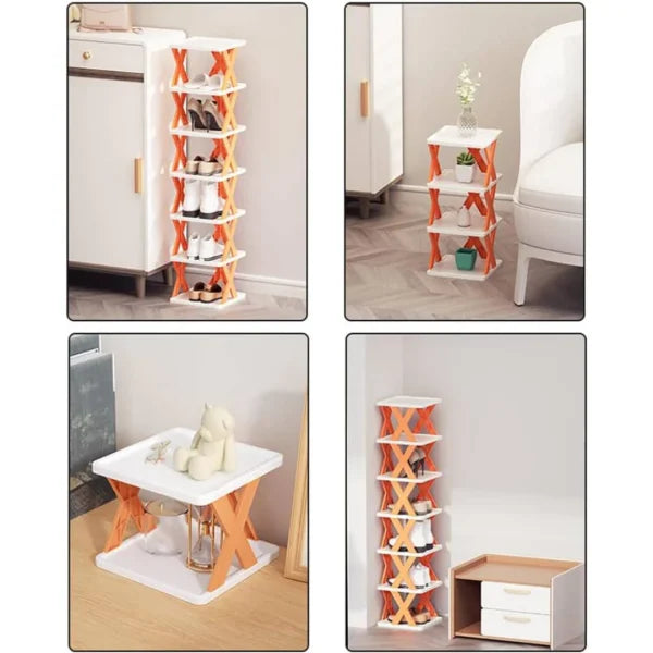 New Arrival Stackable Shoe Rack – Multi-layer Plastic Shoe Organizer For Entryway | Space-saving Storage Cabinet (4, 5, 6 Layers)