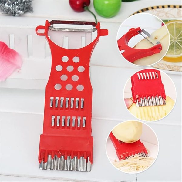 Multifunctional Fruit Vegetables Peeler Grater Shredder Cutter – Pack of 3 (Random Color)