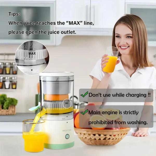 Portable Electric Citrus Juicer Hands-free Rechargeable Orange Lemon Grapefruit Juicer | Orange, Lemon, Grapefruit and all Citrus Fruits