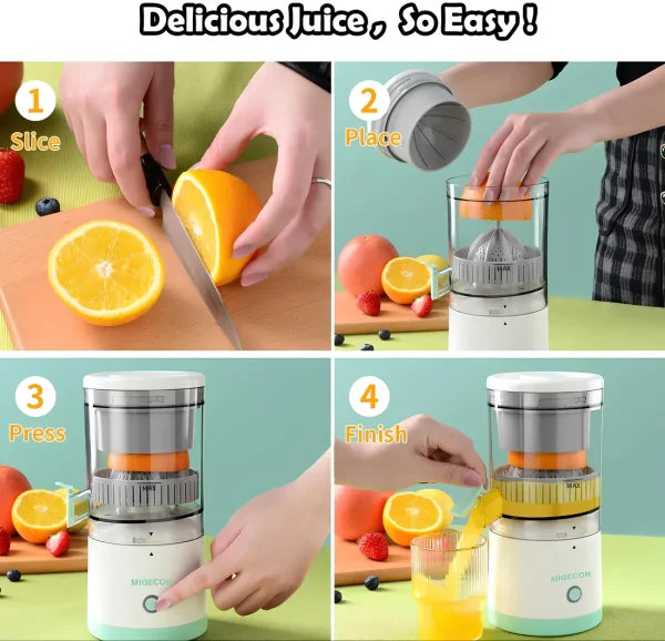 Portable Electric Citrus Juicer Hands-free Rechargeable Orange Lemon Grapefruit Juicer | Orange, Lemon, Grapefruit and all Citrus Fruits