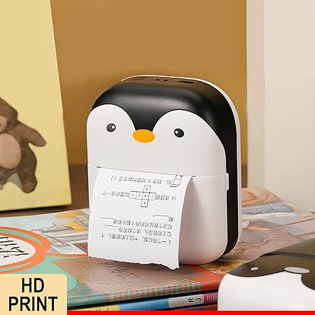 The Adorable Penguin Design Rechargeable Portable Mini Printer (Random Color)