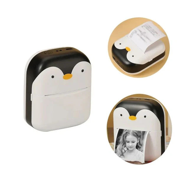 The Adorable Penguin Design Rechargeable Portable Mini Printer (Random Color)